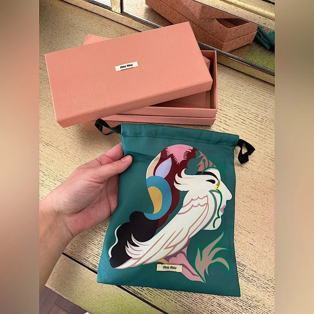 Miu Miu Leather Keychain Trick in Cognac/Mango Braided With Snap-Hook Logo - Picture 3 of 15